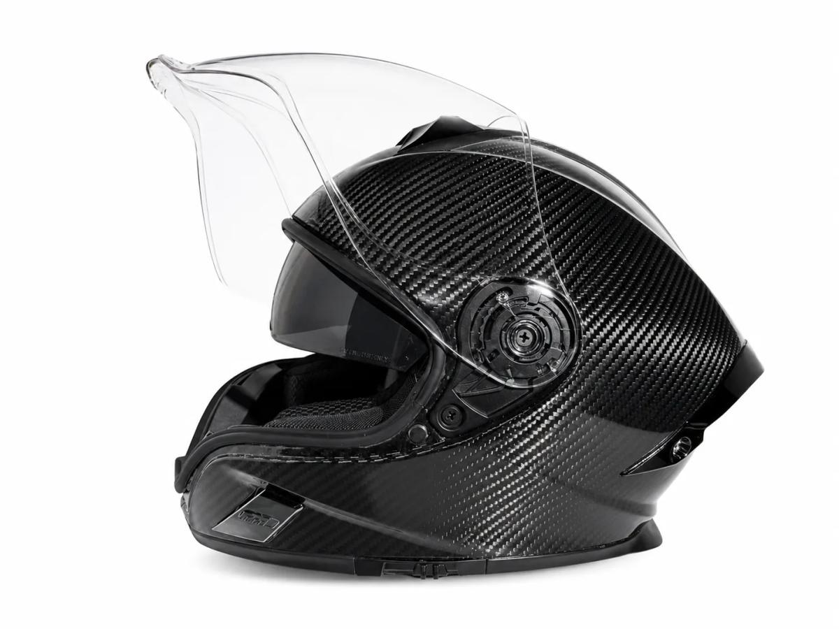 VR266 Kohlefaser-Motorrad-Helm – EU ECE 22.06 Zertifiziert | 3K Köper | Custom-Design — carbon fiber close-up view 2