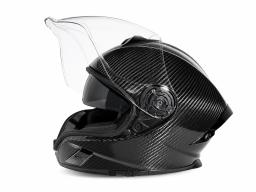 VR266 Kohlefaser-Motorrad-Helm – EU ECE 22.06 Zertifiziert | 3K Köper | Custom-Design — carbon fiber product angle 2