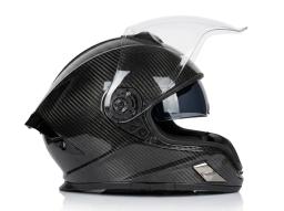 VR266 Kohlefaser-Motorrad-Helm – EU ECE 22.06 Zertifiziert | 3K Köper | Custom-Design — carbon fiber product angle 3