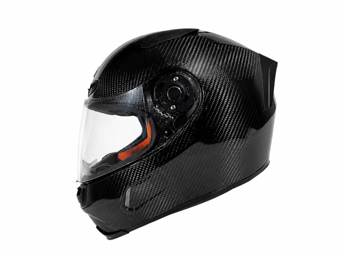 VR266 Kohlefaser-Motorrad-Helm – EU ECE 22.06 Zertifiziert | 3K Köper | Custom-Design — carbon fiber close-up view 1