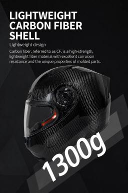 VR266 Kohlefaser-Motorrad-Helm – EU ECE 22.06 Zertifiziert | 3K Köper | Custom-Design — carbon fiber product angle 6