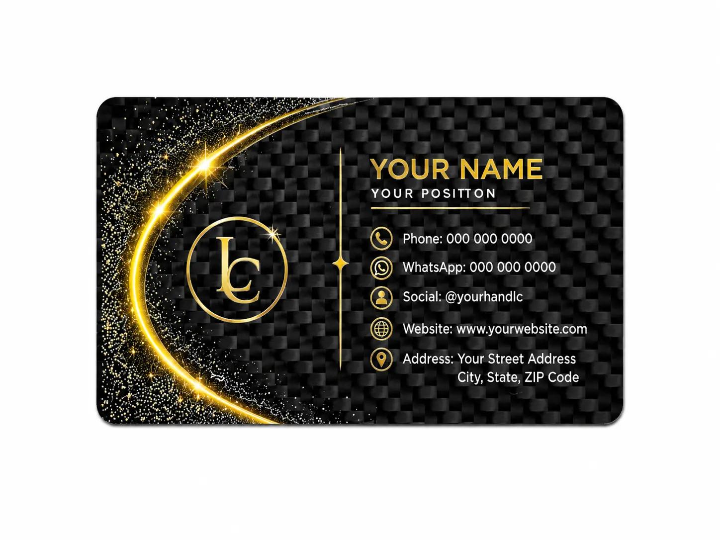 Tarjeta de Impresión UV Degradado – Fibra de Carbono + Gradiente UV | Diseño Moderno — premium carbon fiber product detail