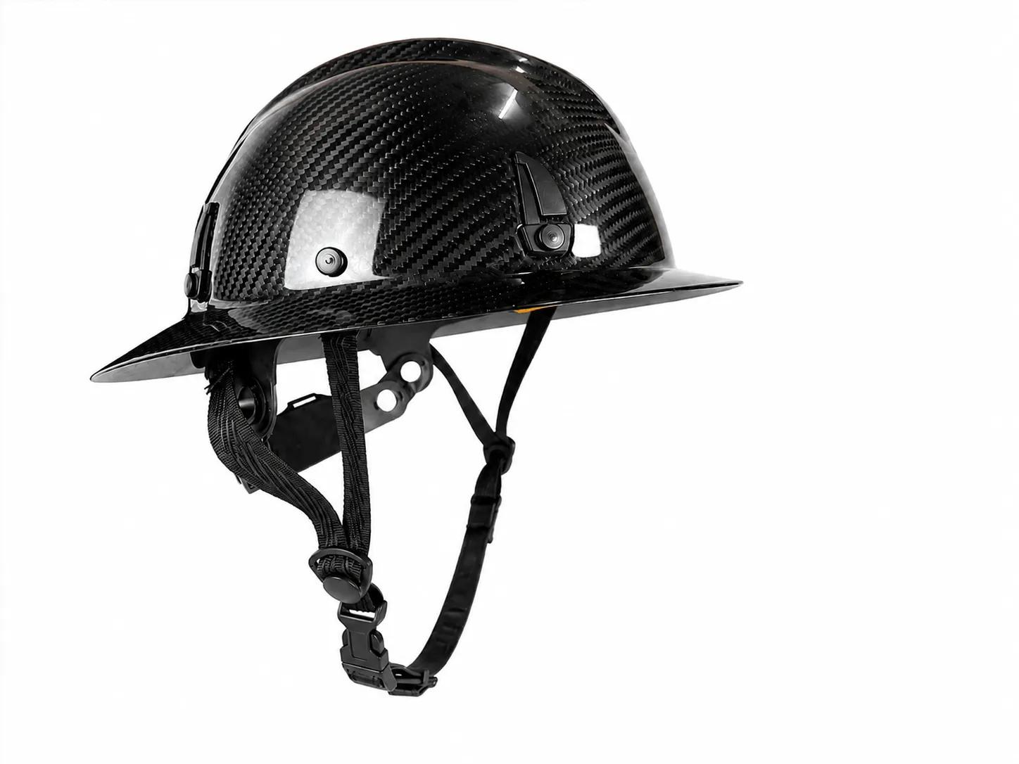 Carbon Fiber Full Brim Safety Helmet – ANSI & OSHA Compliant Lightweight Hard Hat