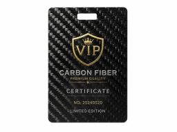 بطاقة شعار مخصصة بملصق معدني – كربون + رقائق ساخنة | عرض العلامة التجارية — carbon fiber product angle 1