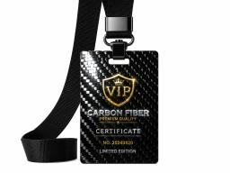 بطاقة شعار مخصصة بملصق معدني – كربون + رقائق ساخنة | عرض العلامة التجارية — carbon fiber product angle 5