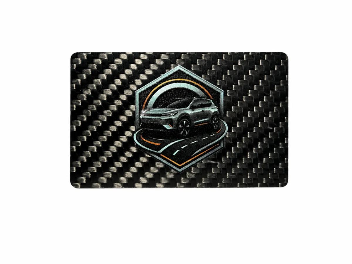 カスタムカーボン NFC名刺 | フルカラーアート OEM — carbon fiber close-up view 3