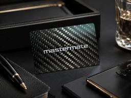 Custom luxury carbon fiber business card with traditional mother-of-pearl inlay — carbon fiber product angle 6