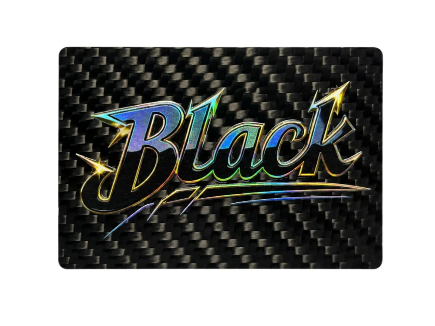 Holographische Effekt-Karte – Carbonfaser + Hologramm | Lichteffekt — premium carbon fiber product detail