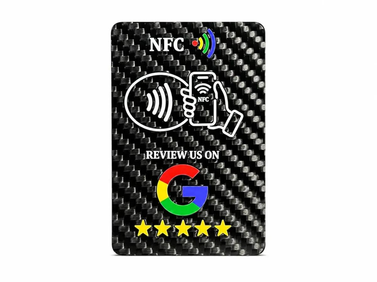 NFC-Visitenkarte – Carbonfaser | Tippen zum Teilen — carbon fiber close-up view 1