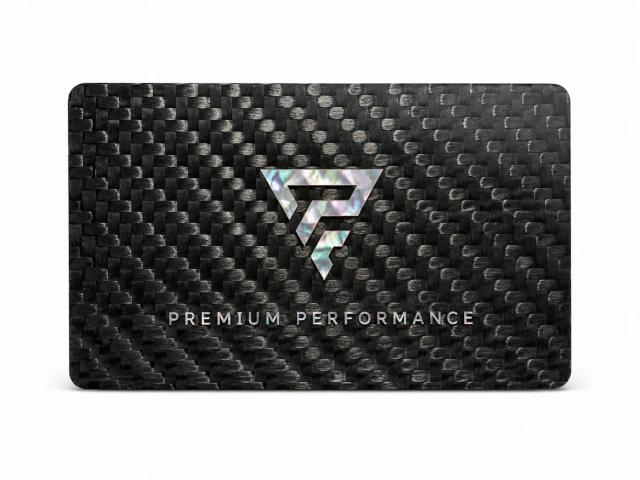 Custom luxury carbon fiber business card with traditional mother-of-pearl inlay — related carbon fiber product