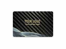 Tarjeta con logo de marca – fibra de carbono premium | grabado láser — carbon fiber product angle 2