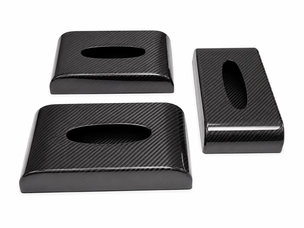 Carbon Fiber Tissue Box Cover – Luxury Car & Home Tissue Holder — carbon fiber close-up view 1