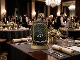 Carbon Fiber Table Number Sign | Graduation Card | 3D Embossed Gold Foil | Custom Waterproof Keepsake — carbon fiber product angle 5