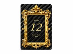 Carbon Fiber Table Number Sign | Graduation Card | 3D Embossed Gold Foil | Custom Waterproof Keepsake — carbon fiber product angle 2
