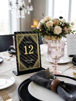 Carbon Fiber Table Number Sign | Graduation Card | 3D Embossed Gold Foil | Custom Waterproof Keepsake — carbon fiber product angle 4