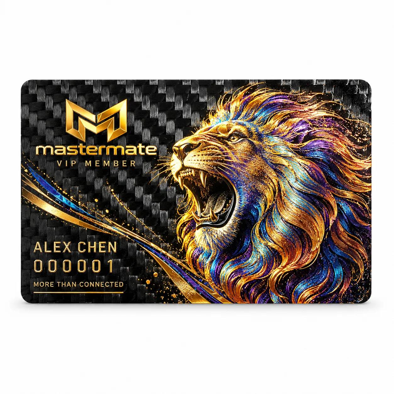 Custom Carbon Fiber Business Cards & VIP Cards with Embossed Gold Printing — premium carbon fiber product detail