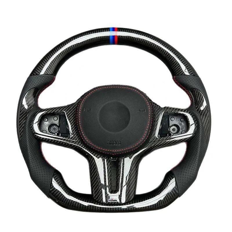 BMW F30 F32 F80 F82 Carbon Fiber Steering Wheel — carbon fiber close-up view 4