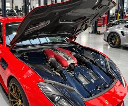 Custom Ferrari 812 Carbon Fiber Engine Bay Cover Kit — carbon fiber product angle 4