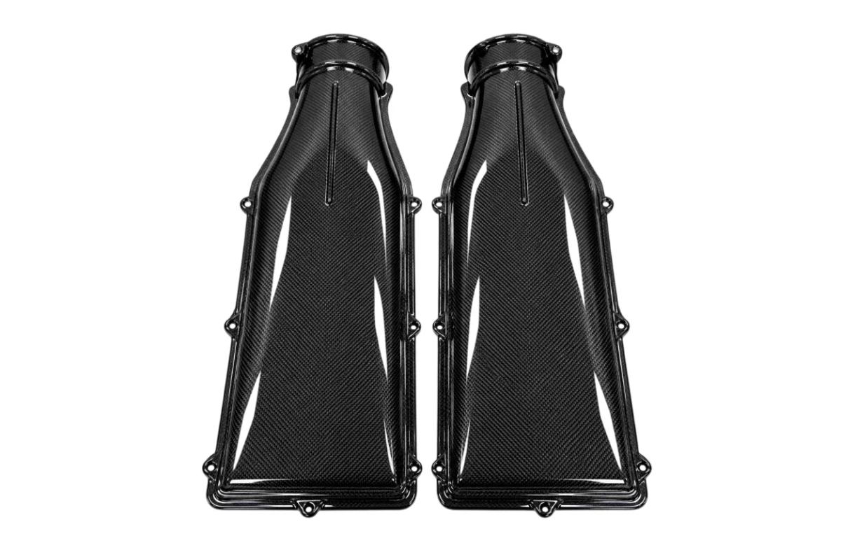 Custom Ferrari 812 Carbon Fiber Engine Bay Cover Kit — carbon fiber close-up view 2