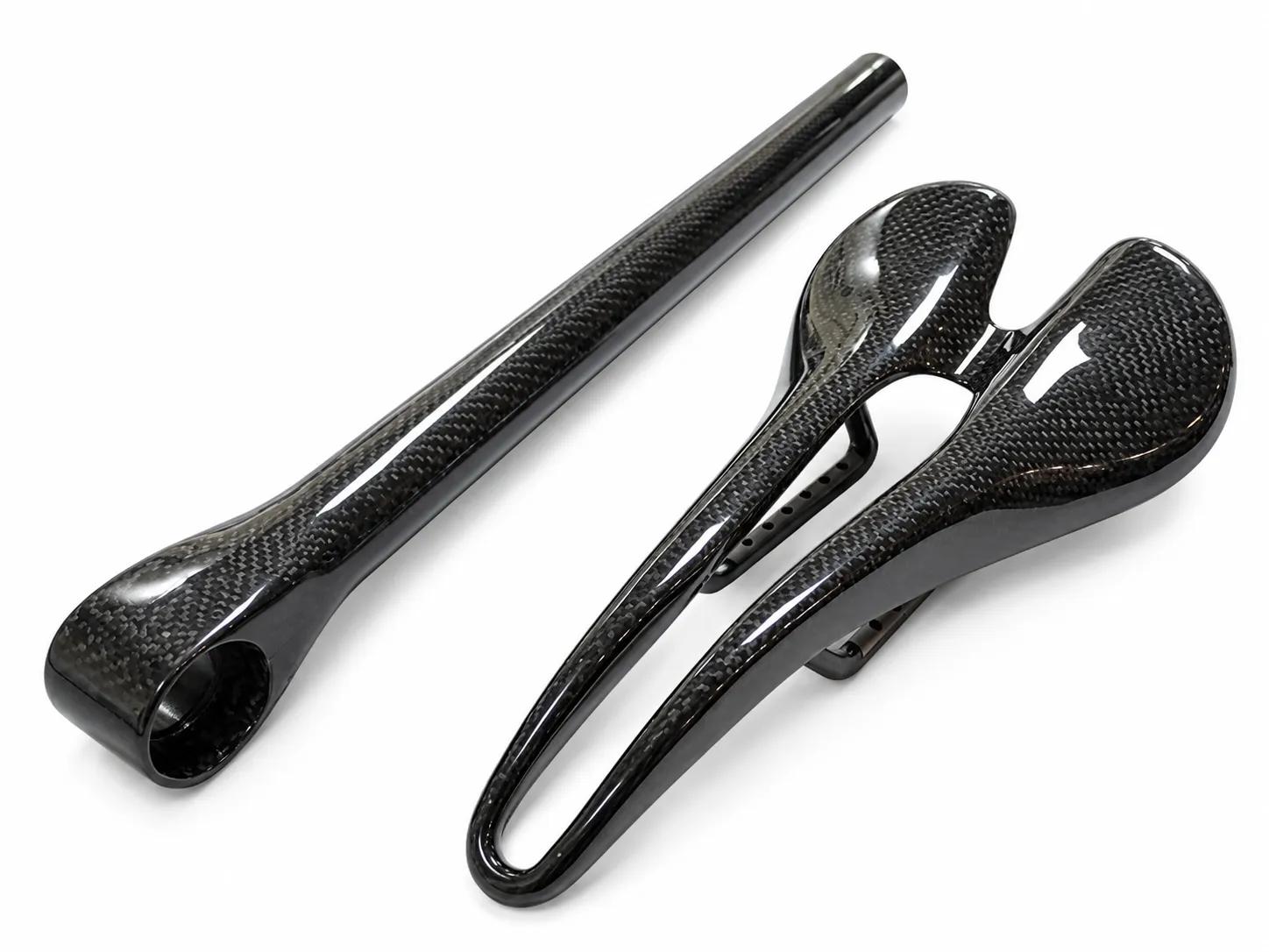 3K Carbon Fiber Bicycle Seatpost & Saddle – Custom Carbon Fiber Bike Components — premium carbon fiber product detail