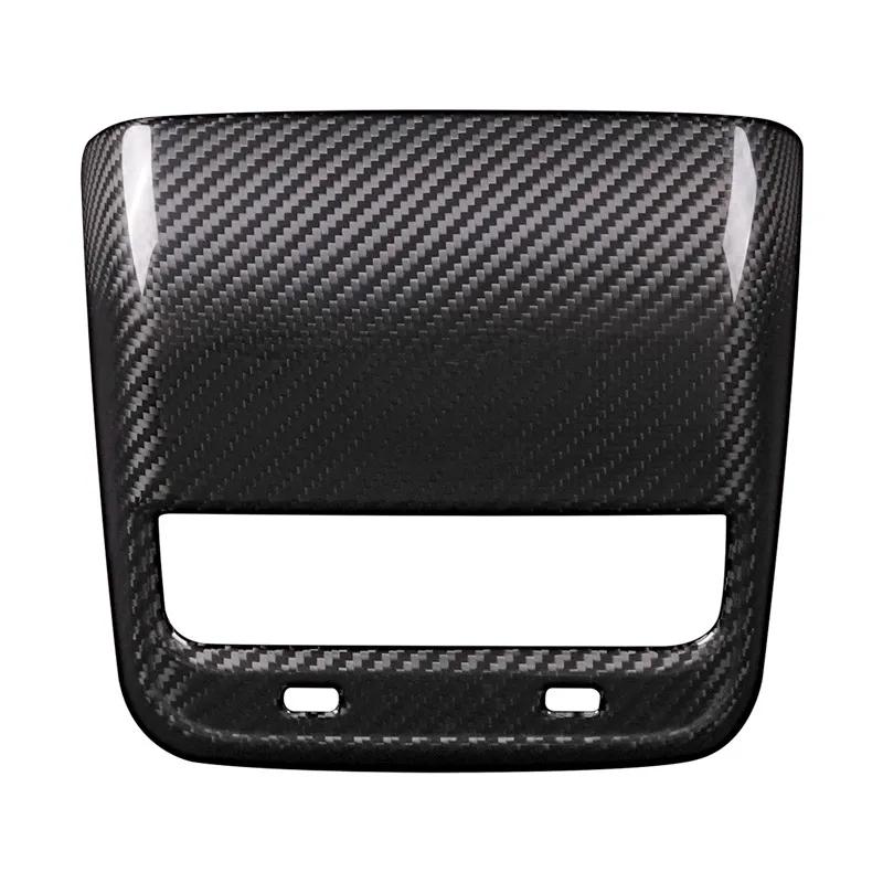 Genuine Dry Carbon Fiber Rear Air Vent Cover for Tesla Model 3 (2019–2022) & Model Y (2020–2022) — carbon fiber close-up view 1