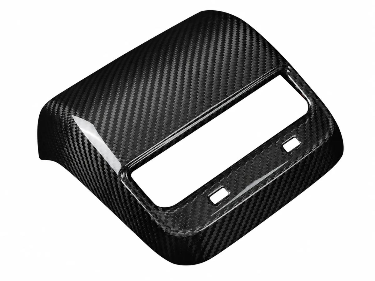 Genuine Dry Carbon Fiber Rear Air Vent Cover for Tesla Model 3 (2019–2022) & Model Y (2020–2022) — carbon fiber close-up view 3