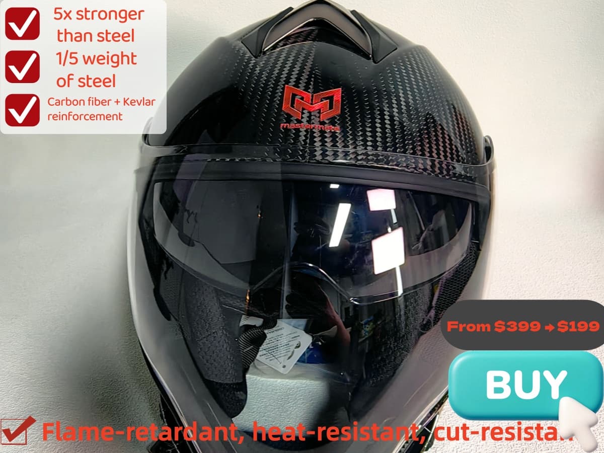 Lightweight carbon fiber motorcycle helmets — DOT certified 3K twill weave