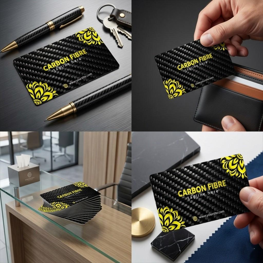 custom NFC business cards and smart business cards on carbon fiber