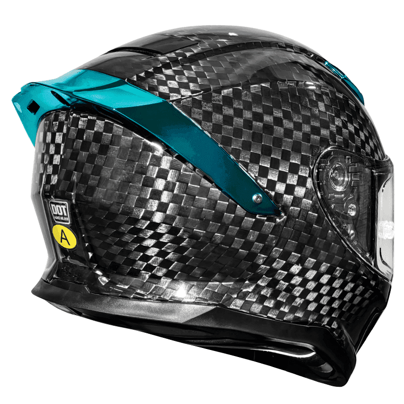 MT-30 Kohlefaser-Motorrad-Helm – 3K/12K/Geschmiedet | Custom-Design verfügbar — carbon fiber close-up view 2
