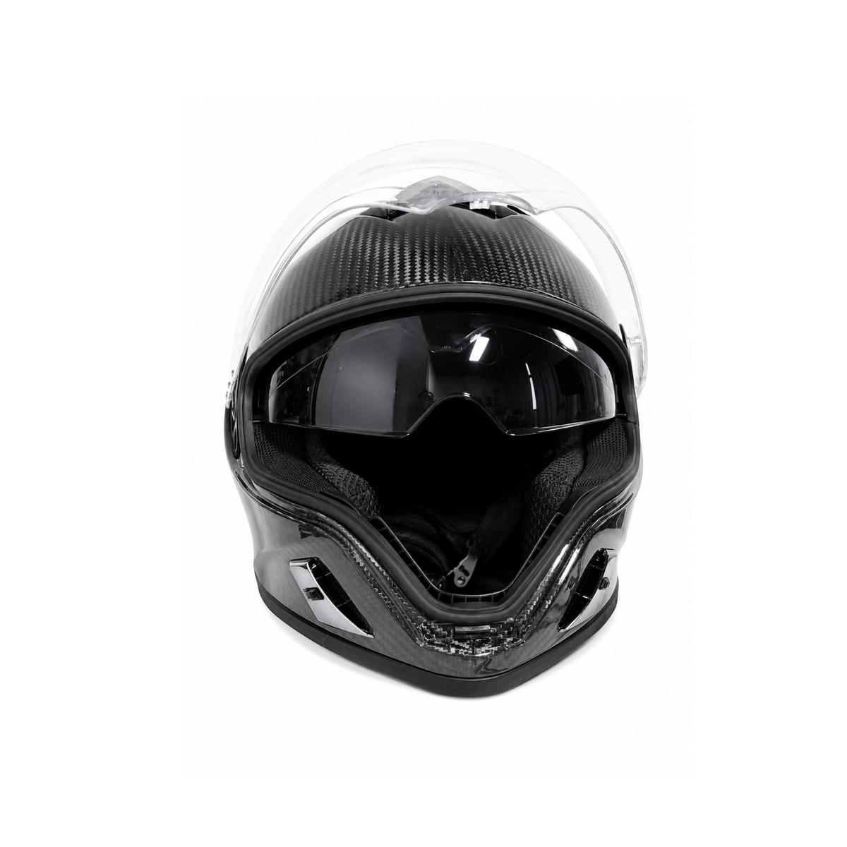 Kohlefaser-Motorrad-Helm Vollgesicht – 3K Köper DOT-zertifiziert | Custom-Design verfügbar — carbon fiber close-up view 1