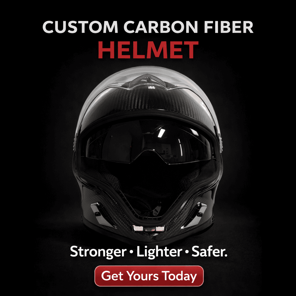 Kohlefaser-Motorrad-Helm Vollgesicht – 3K Köper DOT-zertifiziert | Custom-Design verfügbar — carbon fiber close-up view 2