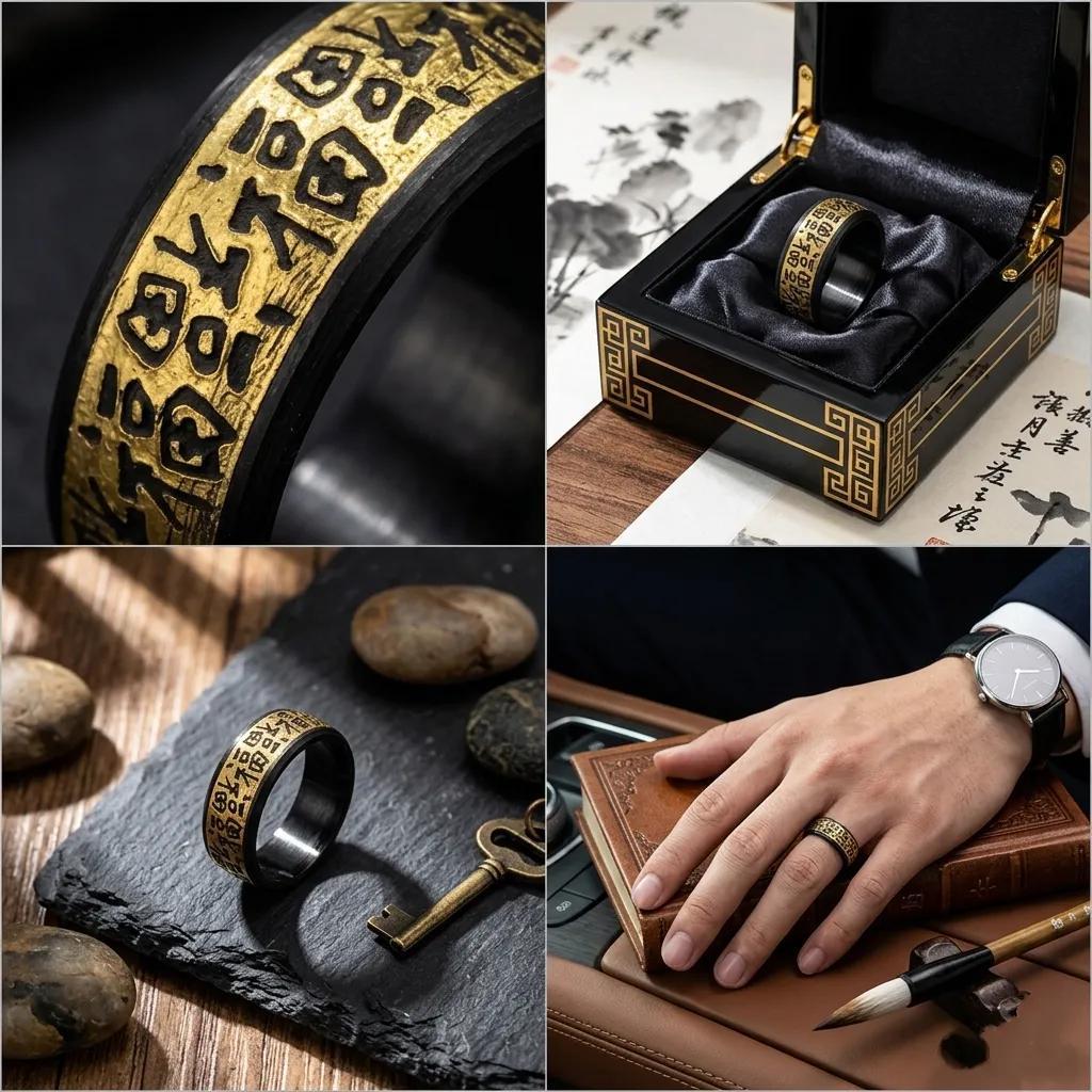 Custom Carbon Fiber NFC Ring – Personalized Smart Ring with Embedded NFC Chip — carbon fiber close-up view 4