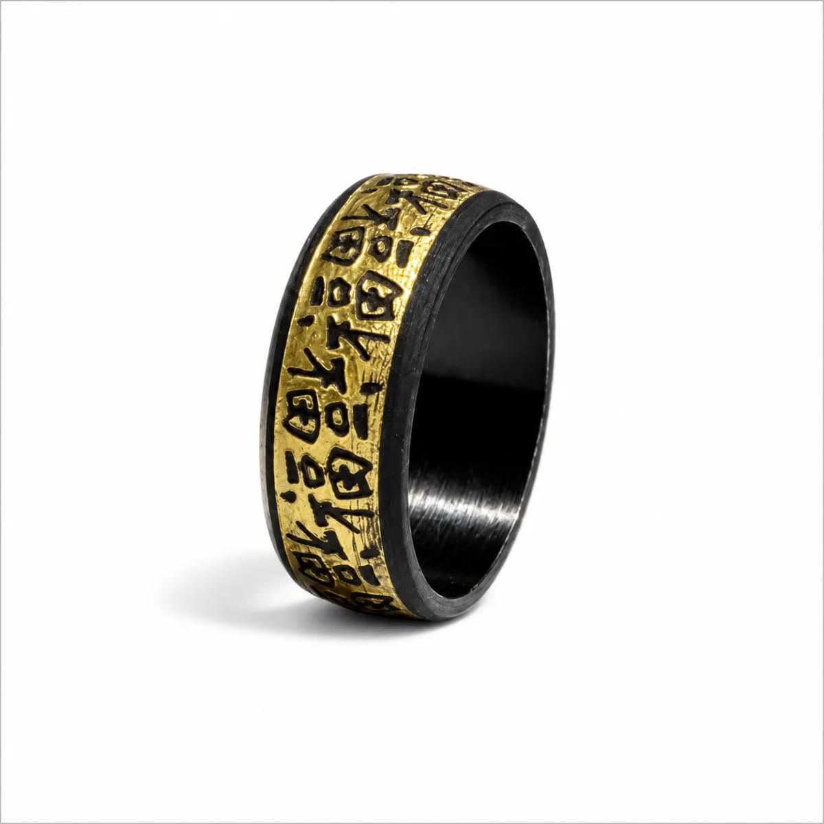 Custom Carbon Fiber NFC Ring – Personalized Smart Ring with Embedded NFC Chip — carbon fiber close-up view 3