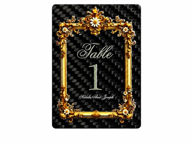 Carbon Fiber Table Number Sign | Graduation Card | 3D Embossed Gold Foil | Custom Waterproof Keepsake — related carbon fiber product