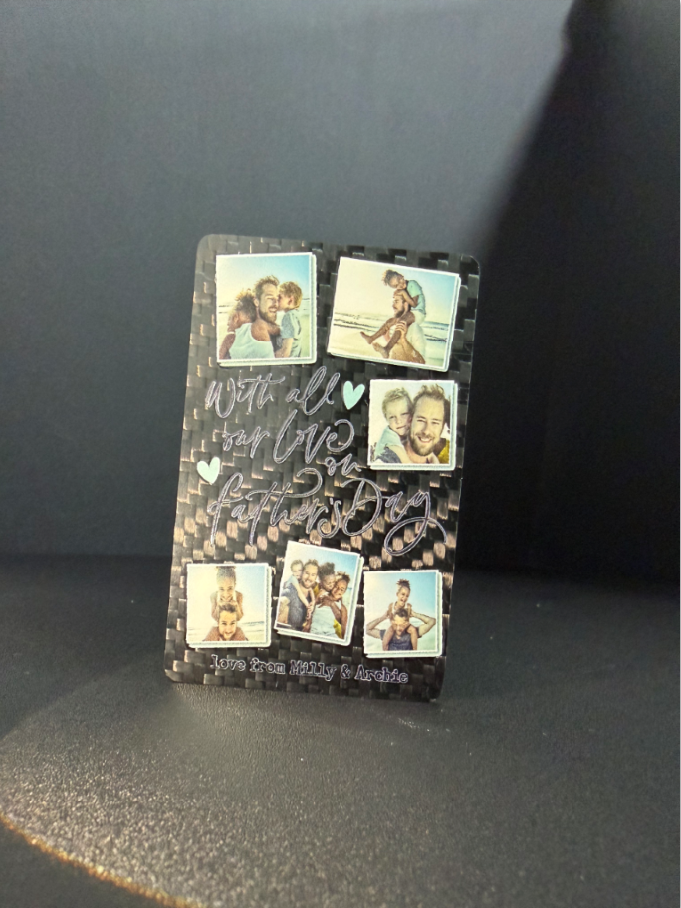 Carbon Fiber Father's Day Card | Custom Logo Print Greeting Cards | OEM/ODM Wholesale — carbon fiber product angle 2